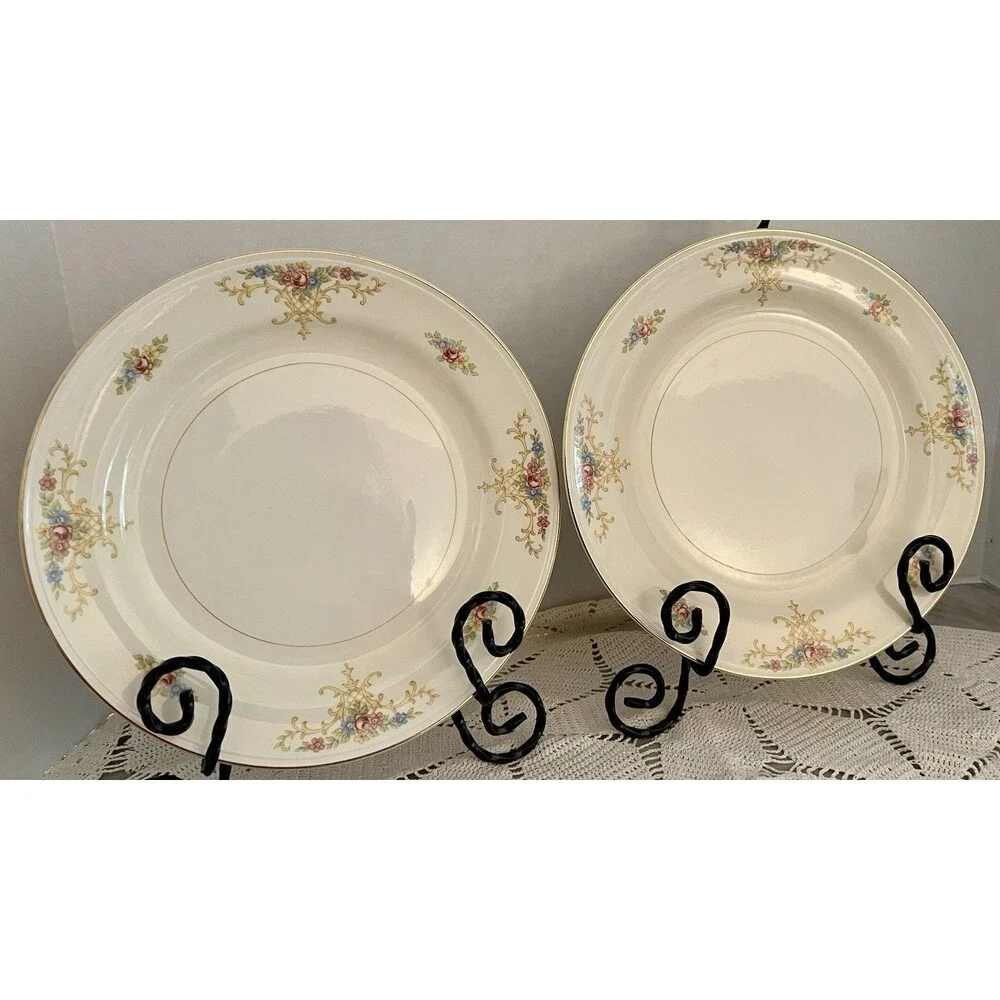 4 Vintage Homer Laughlin Eggshell Nautilus Rochelle 9” Dinner Plates